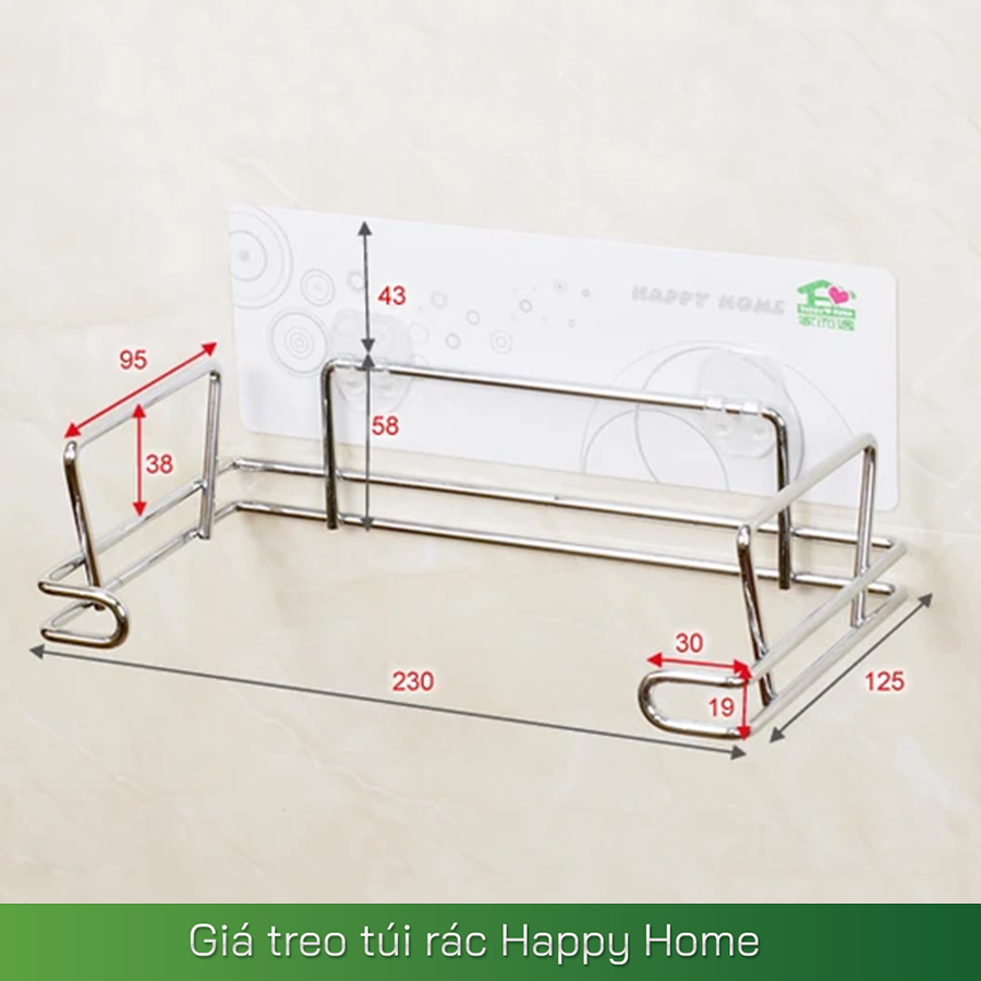 Giá treo túi rác trong nhà bếp Happy Home