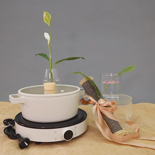 Bộ 3 gồm: nồi nông 22cm, chảo 26cm và bếp từ Neoflam Fika Hàn Quốc