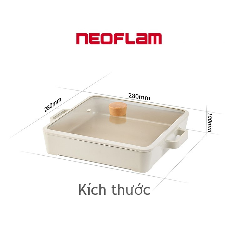 Nồi lẩu vuông Fika Neoflam Hàn Quốc 28cm