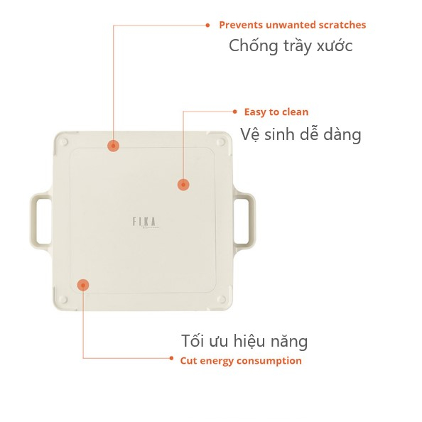 Nồi lẩu vuông Fika Neoflam Hàn Quốc 28cm