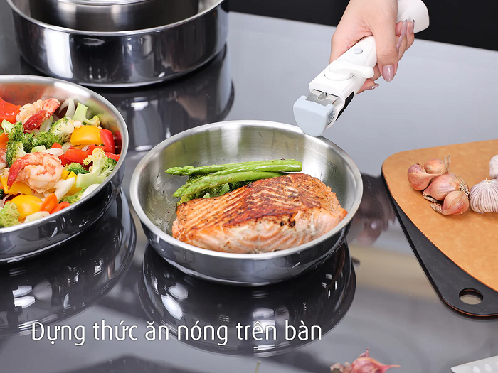 Bộ Nồi Chảo Inox Cán Rời 9 Món – Đa dụng, bền bỉ, tiết kiệm không gian