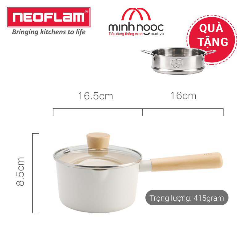 Nồi (quánh) Neoflam Fika 16cm kèm xửng