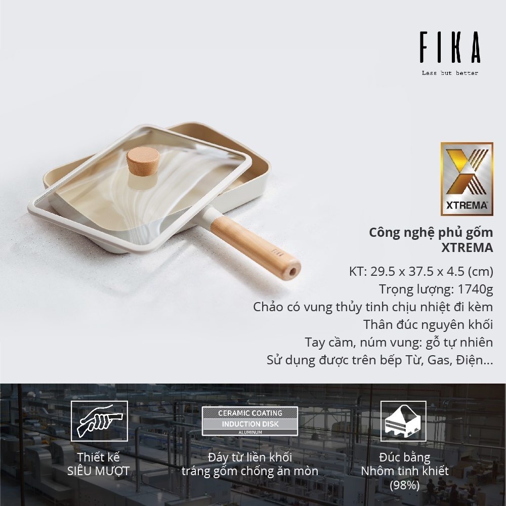 Chảo chiên chữ nhật Neoflam Fika 29cm Hàn Quốc
