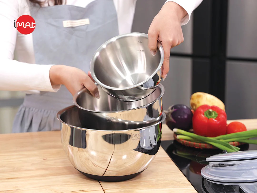 Bộ 3 tô trộn chân không iMAT 16,20,24 cm