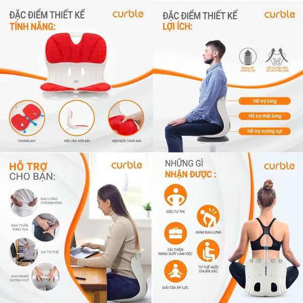 Ghế Curble Wider chỉnh dáng ngồi đúng tư thế Hàn Quốc