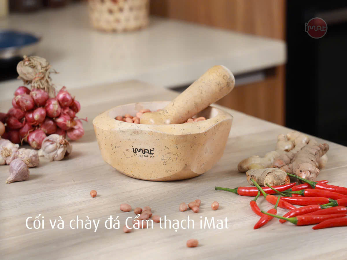 Cối và chày đá Cẩm thạch tự nhiên iMat