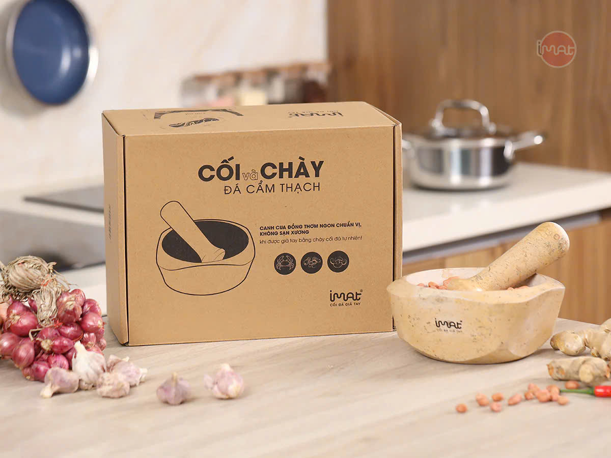 Cối và chày đá Cẩm thạch tự nhiên iMat