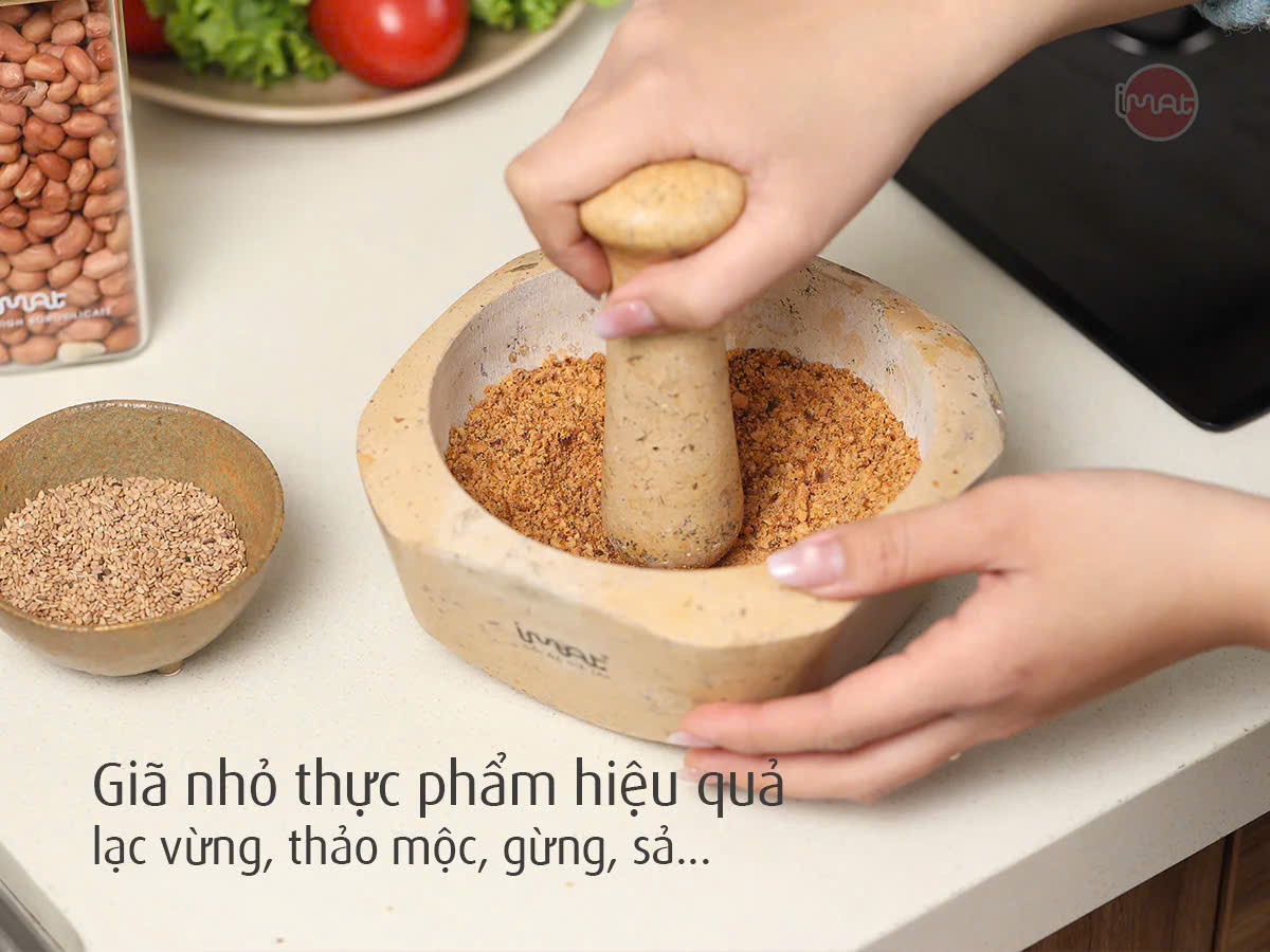 Cối và chày đá Cẩm thạch tự nhiên iMat