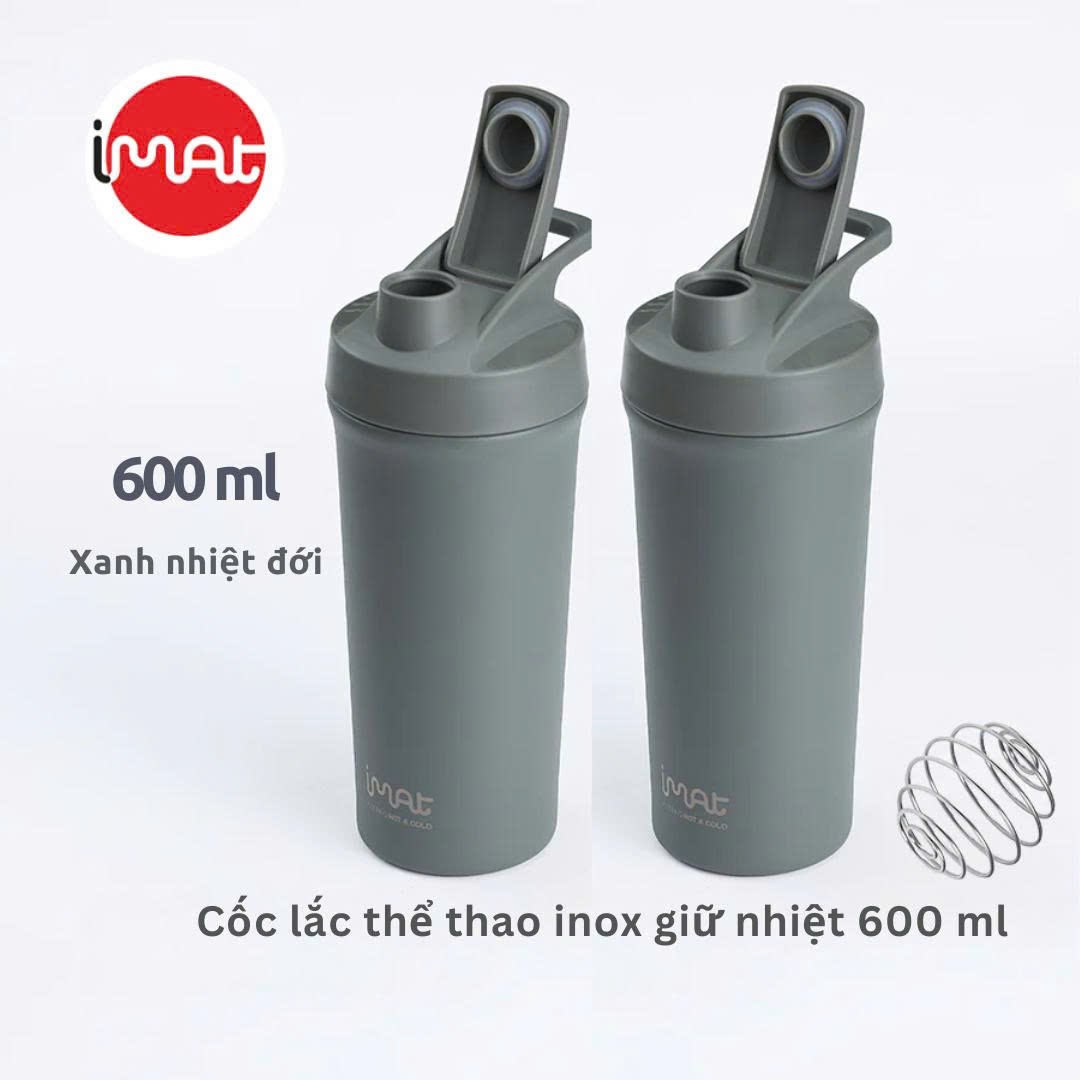Cốc Lắc Thể Thao IMat 600ml Kèm Bóng Lò Xo