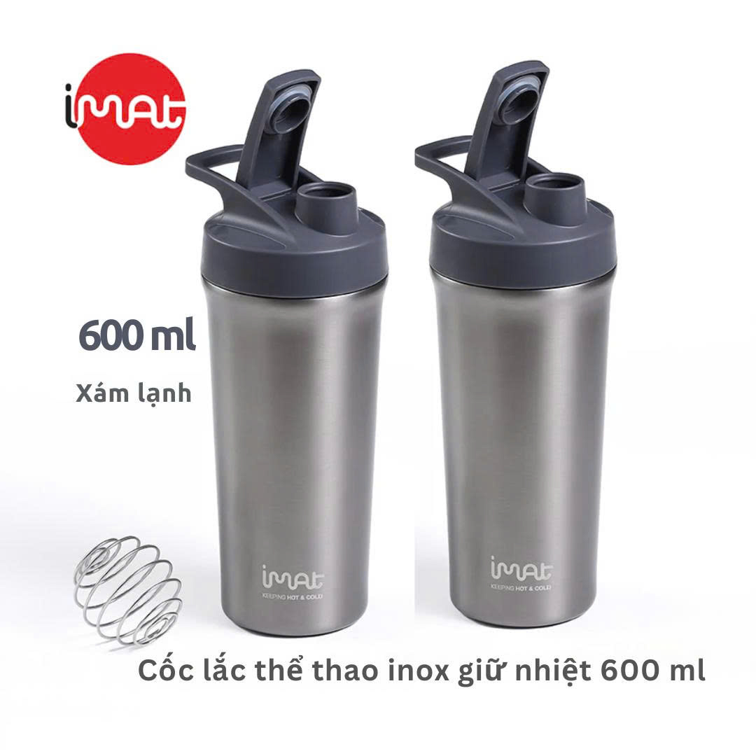 Cốc Lắc Thể Thao IMat 600ml Kèm Bóng Lò Xo