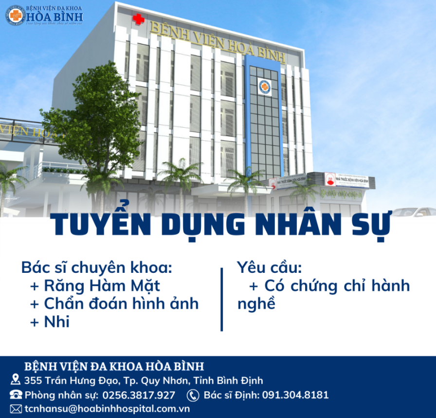 BỆNH VIỆN ĐA KHOA HÒA BÌNH CẦN TUYỂN BÁC SĨ