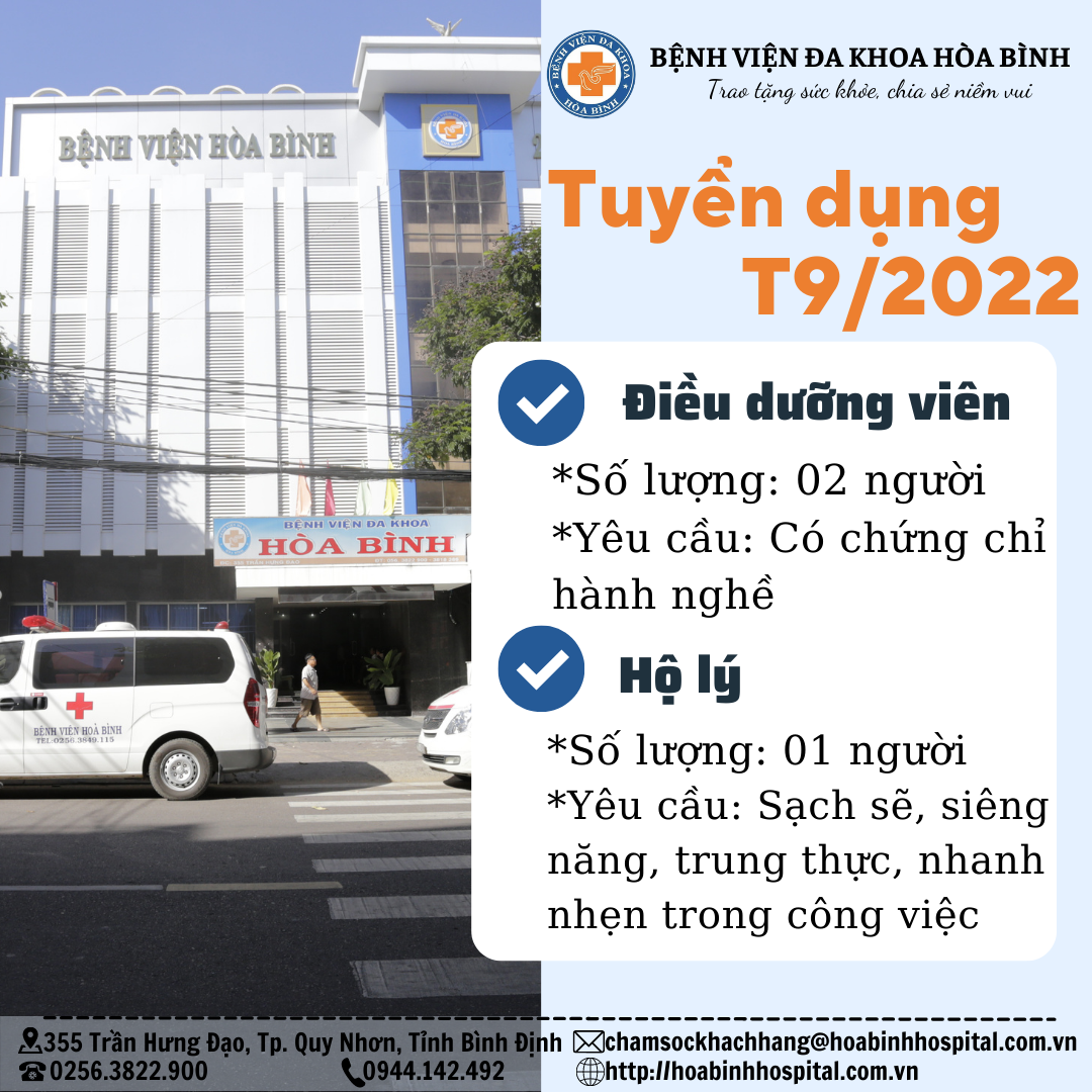 BỆNH VIỆN ĐA KHOA HÒA BÌNH TUYỂN DỤNG