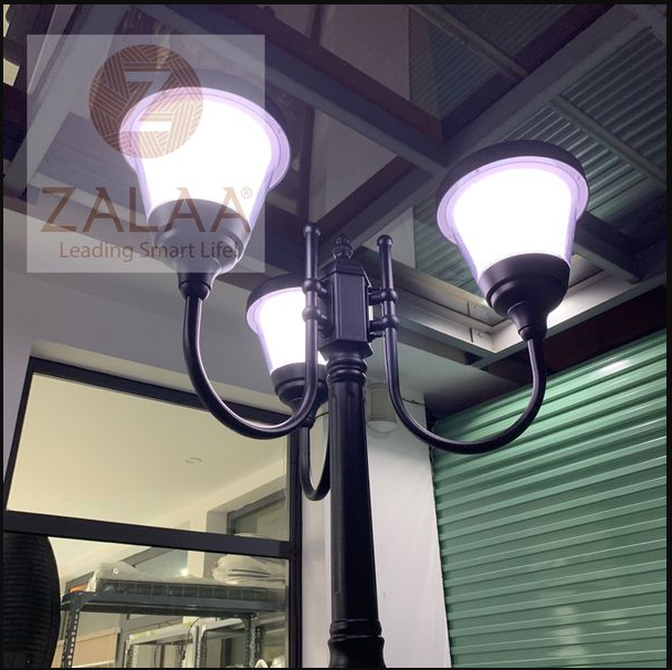 Cột đèn sân vườn công viên hiện đại sử dụng điện năng lượng mặt trời 3x20w mã sản phẩm ZGGD-4105-3