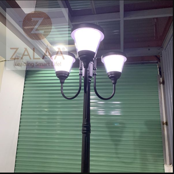 Cột đèn sân vườn công viên hiện đại sử dụng điện năng lượng mặt trời 3x20w mã sản phẩm ZGGD-4105-3