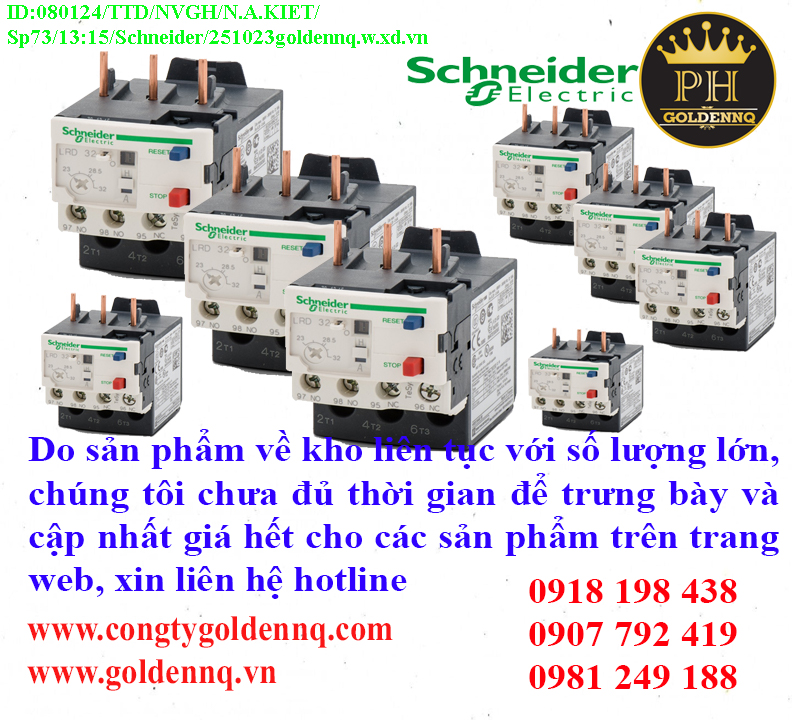 Thermal Overload Relay về kho nhiều chưa cập nhật kịp, vui lòng liên hệ hotline để biết thêm thông tin.