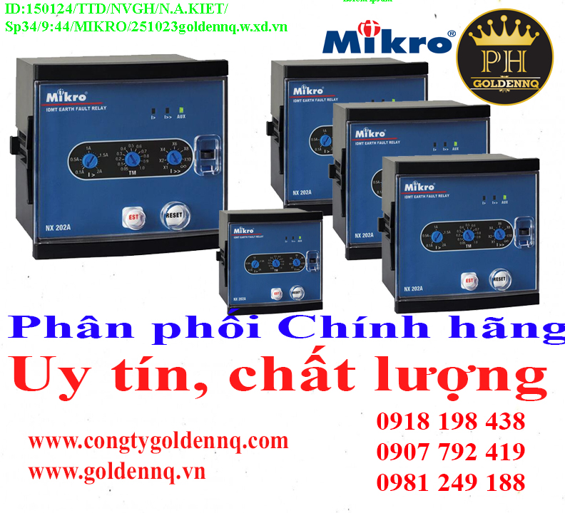 Rơ-le bảo vệ chạm đất Mikro chính hãng, giá sỉ, bảo hành, phân phối toàn quốc. Để biết thêm thông tin chi tiết xin vui lòng liên hệ hotline.