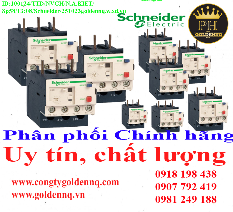 Rờ le nhiệt Schneider (Overload Relay) chính hãng, giá sỉ, bảo hành, phân phối toàn quốc. Để biết thêm thông tin chi tiết xin vui lòng liên hệ hotline.