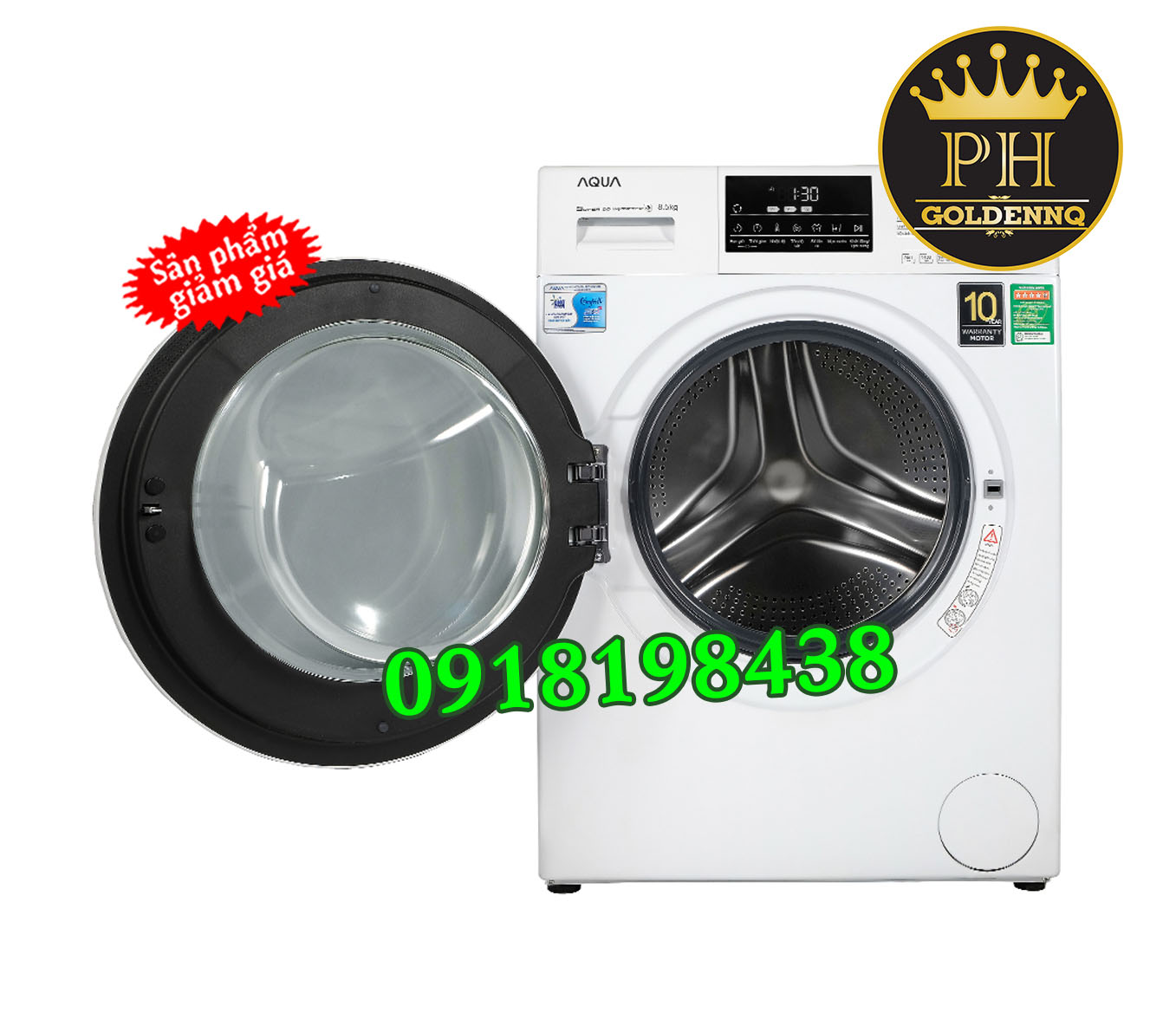 Máy giặt Aqua Inverter 8.5 kg AQD-D850E W