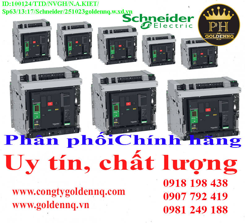 Máy cắt khí Schneider (ACB) chính hãng, giá sỉ, bảo hành, phân phối toàn quốc. Để biết thêm thông tin chi tiết xin vui lòng liên hệ hotline.
