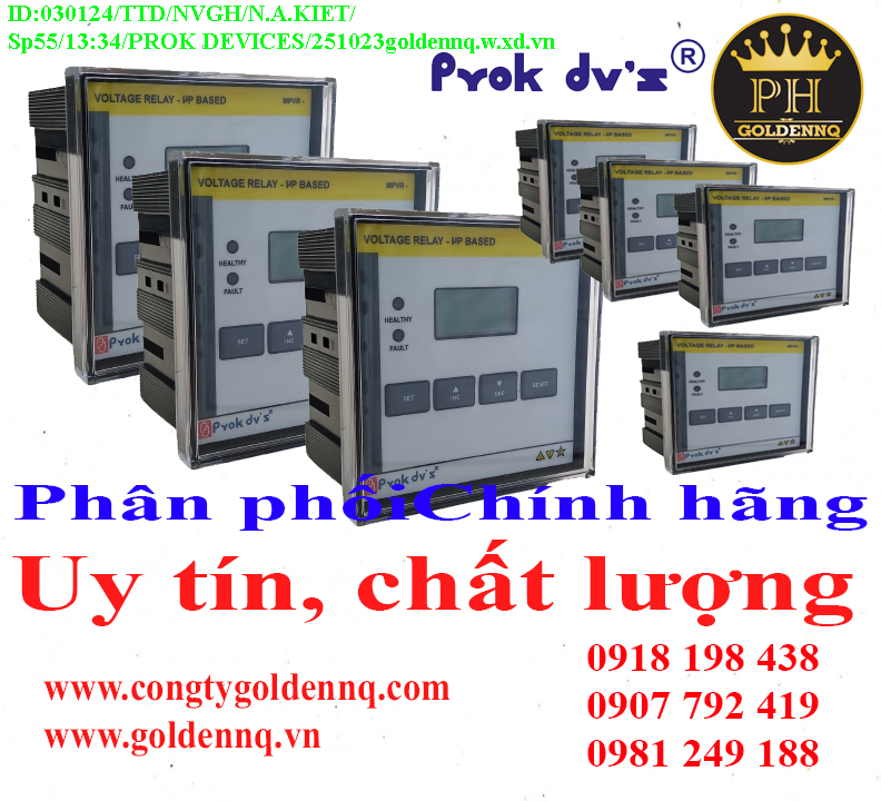 Relay bảo vệ điện áp PROK DEVICES chính hãng, giá sỉ, bảo hành, phân phối toàn quốc. Để biết thêm thông tin chi tiết xin vui lòng liên hệ hotline.