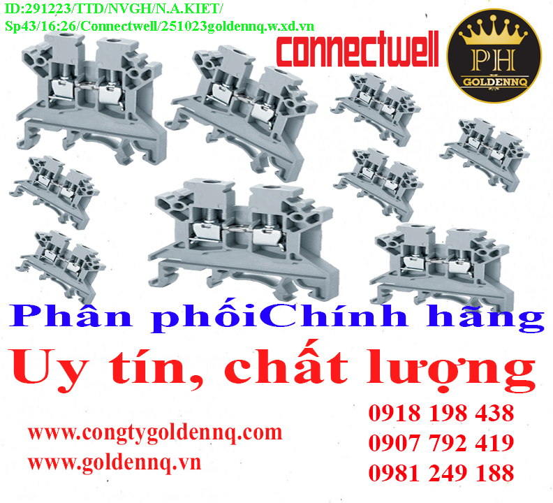 Đầu nối đa kết nối dạng bắt vít Connectwell chính hãng, giá sỉ, bảo hành, phân phối toàn quốc. Để biết thêm thông tin chi tiết xin vui lòng liên hệ hotline.