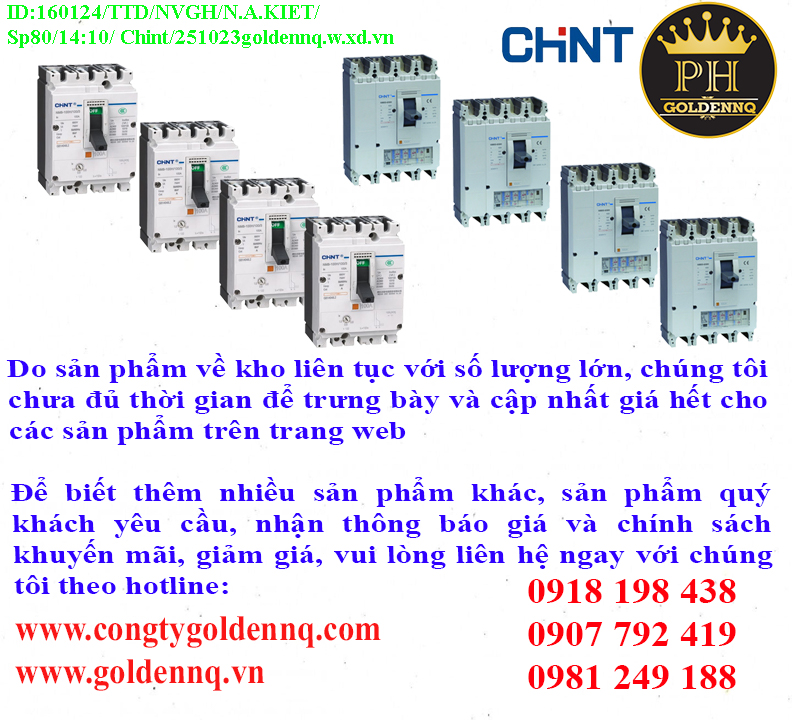 Cầu dao dạng khối Chint (MCCB) chính hãng, giá sỉ, bảo hành, phân phối toàn quốc.