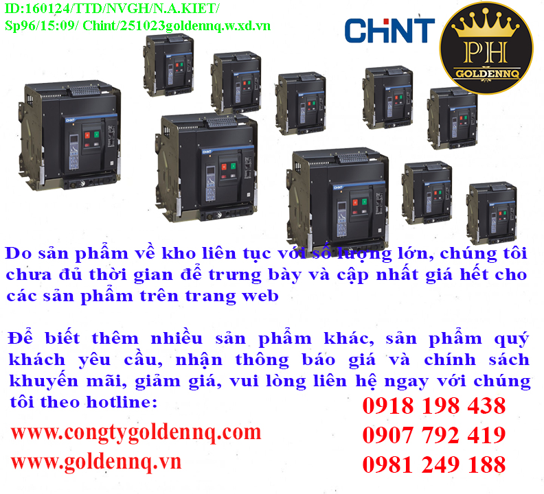 Máy cắt khí Chint (ACB) chính hãng, giá sỉ, bảo hành, phân phối toàn quốc.