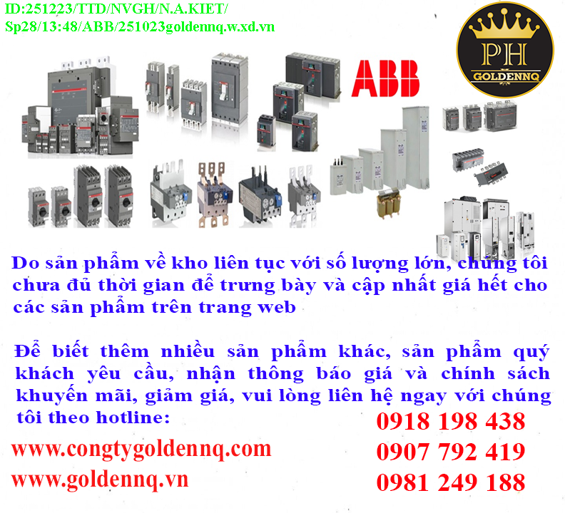 Cầu dao chống dòng rò ABB (RCCB) chính hãng, giá sỉ, phân phối toàn quốc.