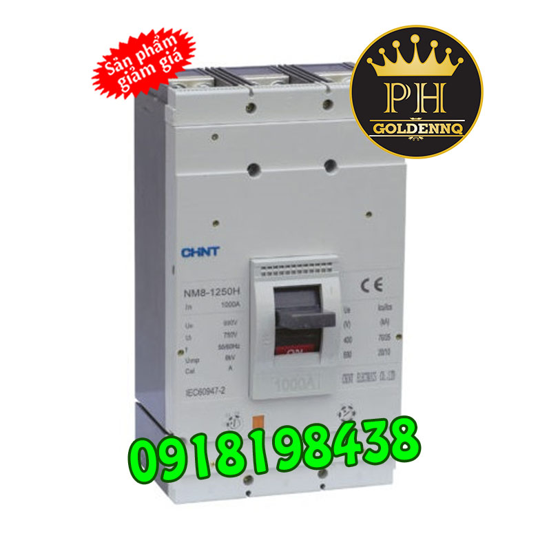 MCCB Chỉnh dòng Chint NM8-1250S 50KA 3P