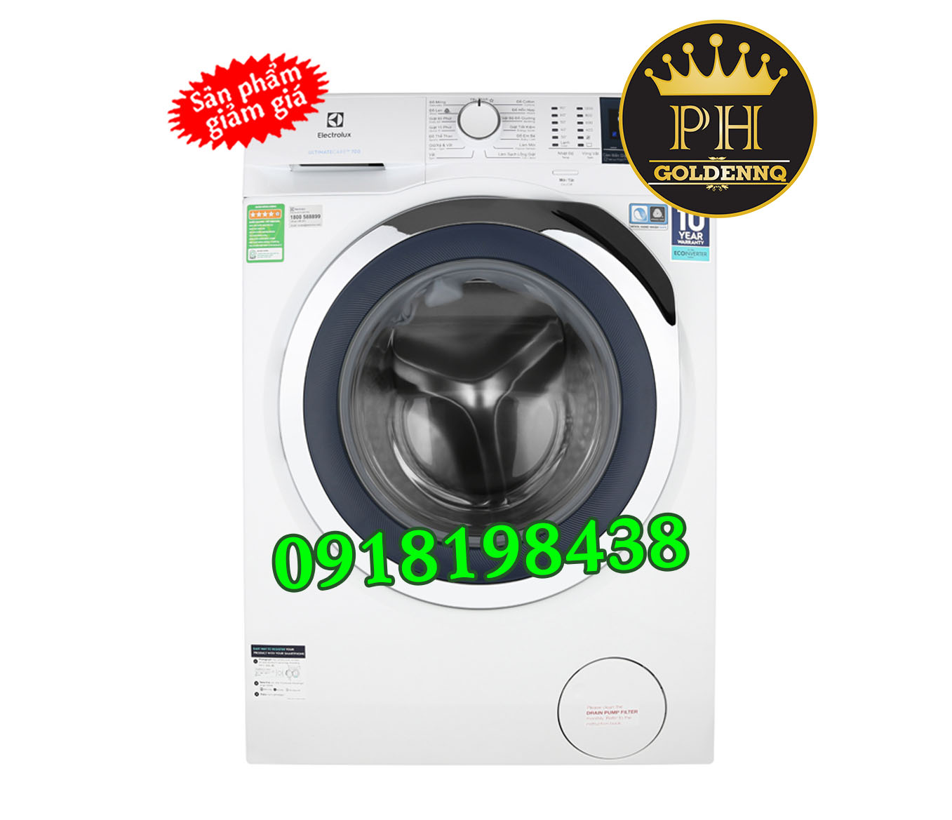 Máy giặt Electrolux Inverter 10 kg EWF1024BDWA