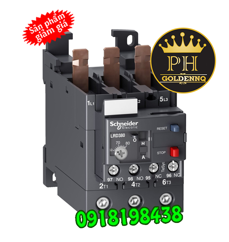 Rơ le nhiệt Schneider Class 10A(1) với đầu kết nối bắt vít