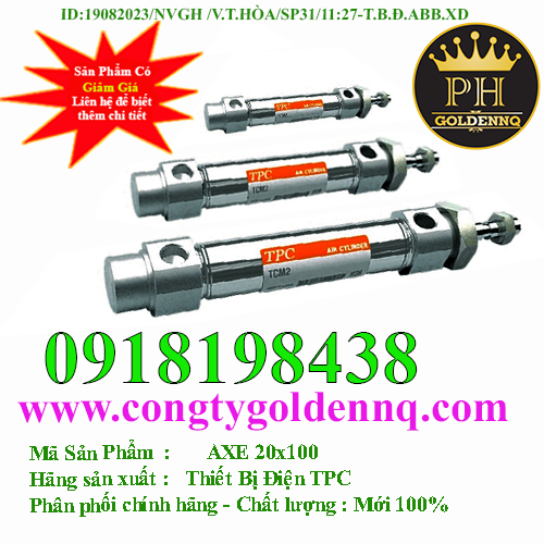 Cylinder tròn khí nén TPC AXE 20x100