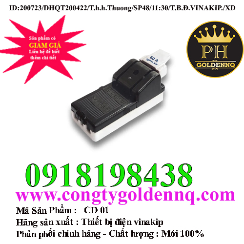 Cầu dao vinakip đế sứ 1 pha hai cực 15A-100A