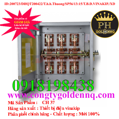 Cầu dao hộp Vinakip 3 pha 4 cực