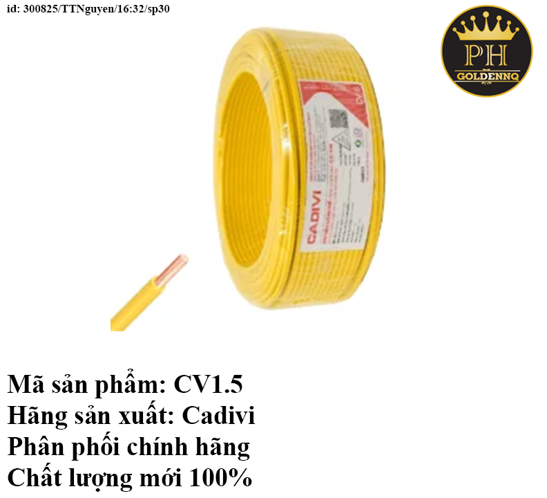 Dây cáp điện CV-1.5-450/750V CV1.5