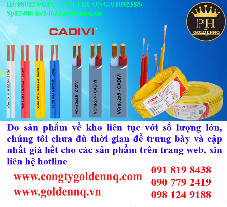 Dây đôi mềm bọc nhựa PVC CADIVI chính hãng, giá sỉ, bảo hành, phân phối toàn quốc. Để biết thêm thông tin chi tiết xin vui lòng liên hệ hotline.