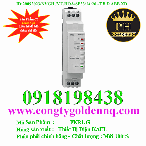 Rơ le bảo vệ pha - bảo vệ điện áp FKR1.G | Công Ty TNH…
