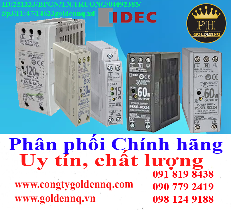 Bộ Nguồn IDec chính hãng, giá sỉ, bảo hành, phân phối toàn quốc. Để biết thêm thông tin chi tiết xin vui lòng liên hệ hotline.