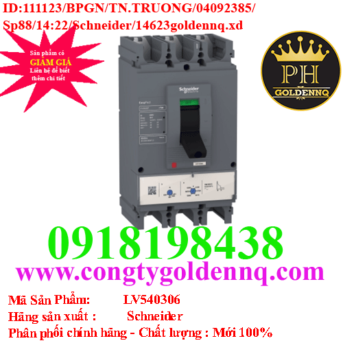 Cầu dao chỉnh dòng MCCB LV540306 Schneider | Công Ty TNHH Tổng Hợp Quốc ...