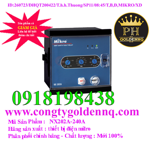 Rơ-le bảo vệ chạm đất Mikro NX202A-240A
