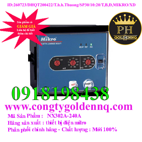 Rơ-le bảo vệ dòng rò Mikro NX302A-240A