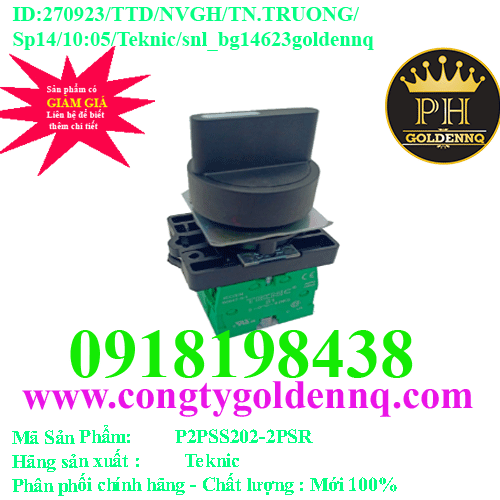 Công tắc xoay 2 vị trí, tự trả về - P2PSS202-2PSR