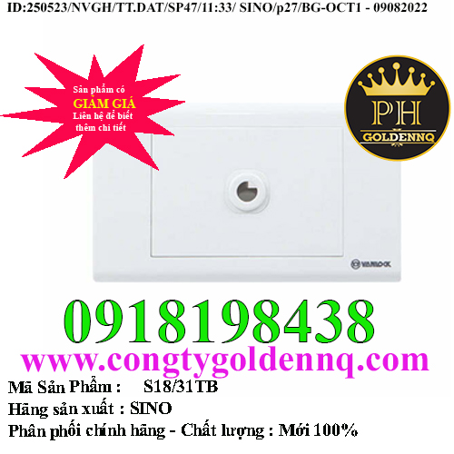 Đầu ra dây cáp với đầu nối 25A + mặt SINO S18/31TB