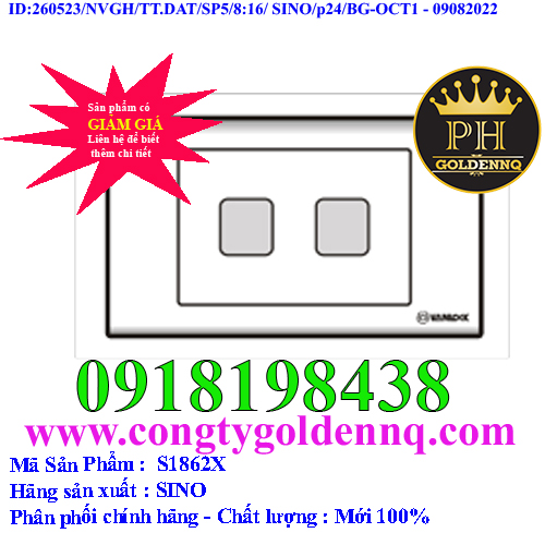 Mặt 2 lỗ SINO S1862X