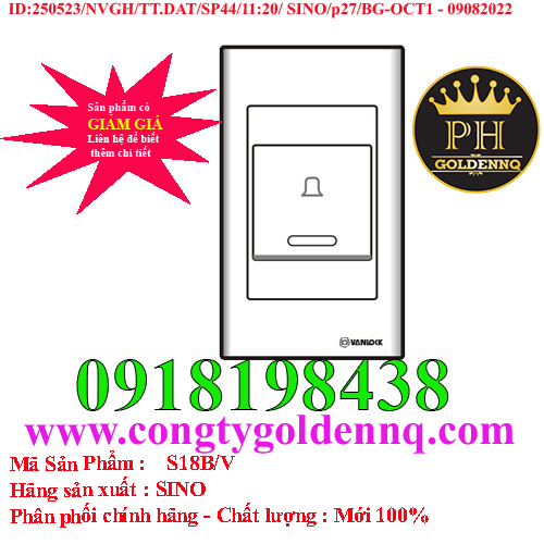 Nút chuông bản rộng loại dọc SINO S18B/V