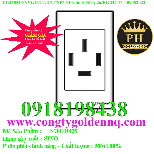 Ổ cắm 4 dây 3 pha 25A kiểu Mỹ SINO S18HD425