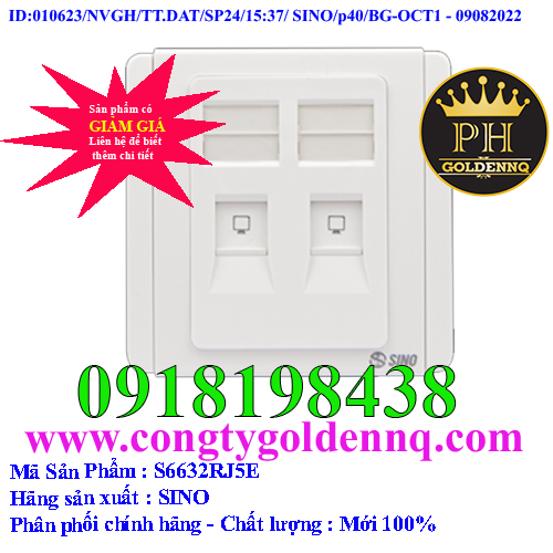 Ổ cắm máy tính 8 dây có nắp che loại đôi S6632RJ5E