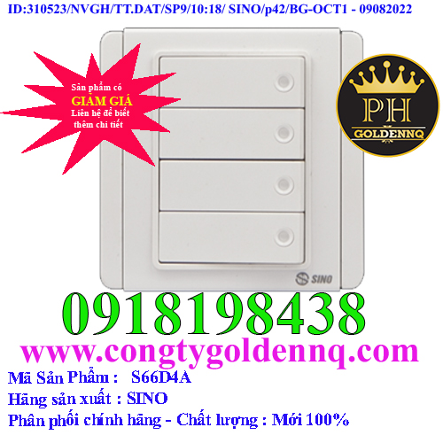 Công tắc bốn 1 chiều phím lớn S66D4A