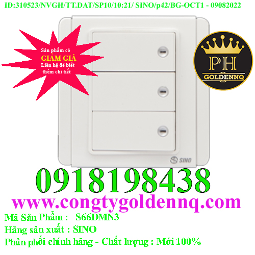 Công tắc ba 2 chiều phím lớn có đèn led trắng S66DMN3