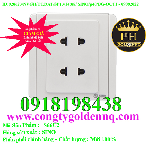 2 Ổ cắm 2 chấu 16A SINO S66U2